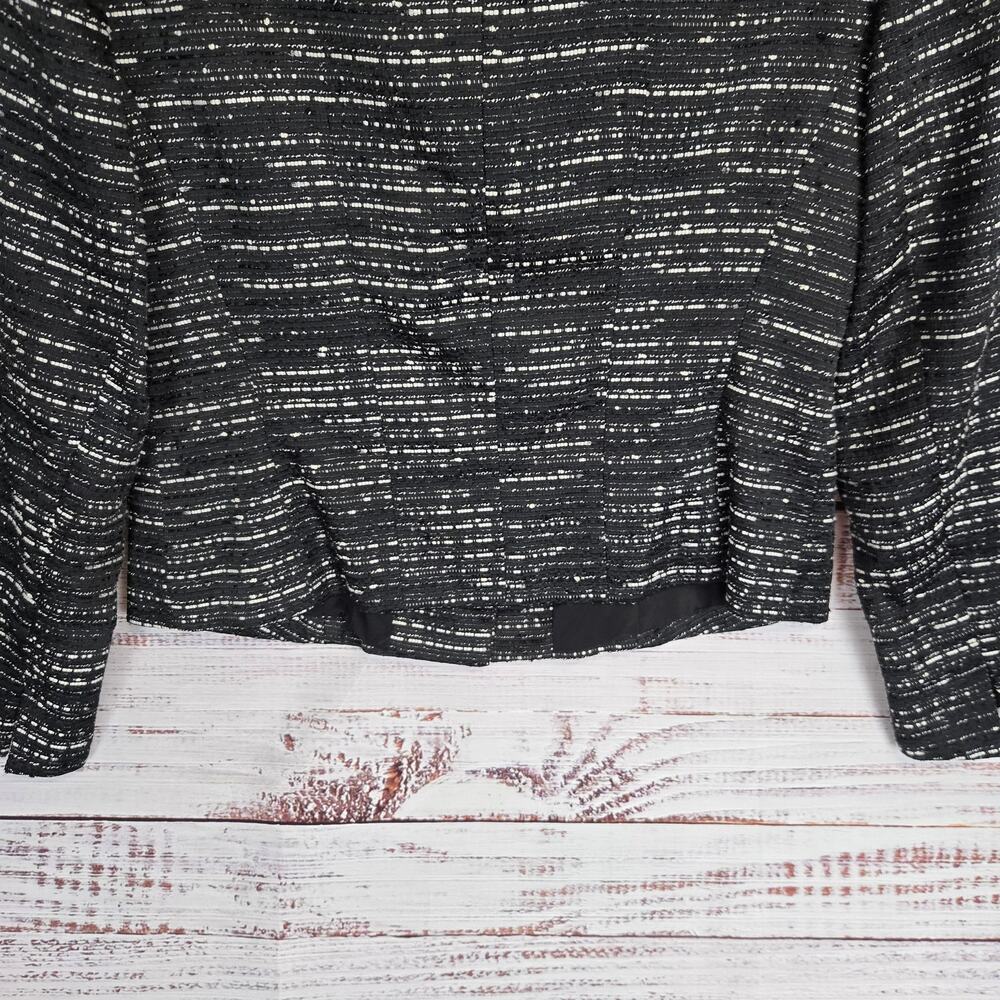 Lafayette 148 Black White Crop Tweed Blazer 10 Petite Prep Academia Quiet Money - Picture 6 of 13